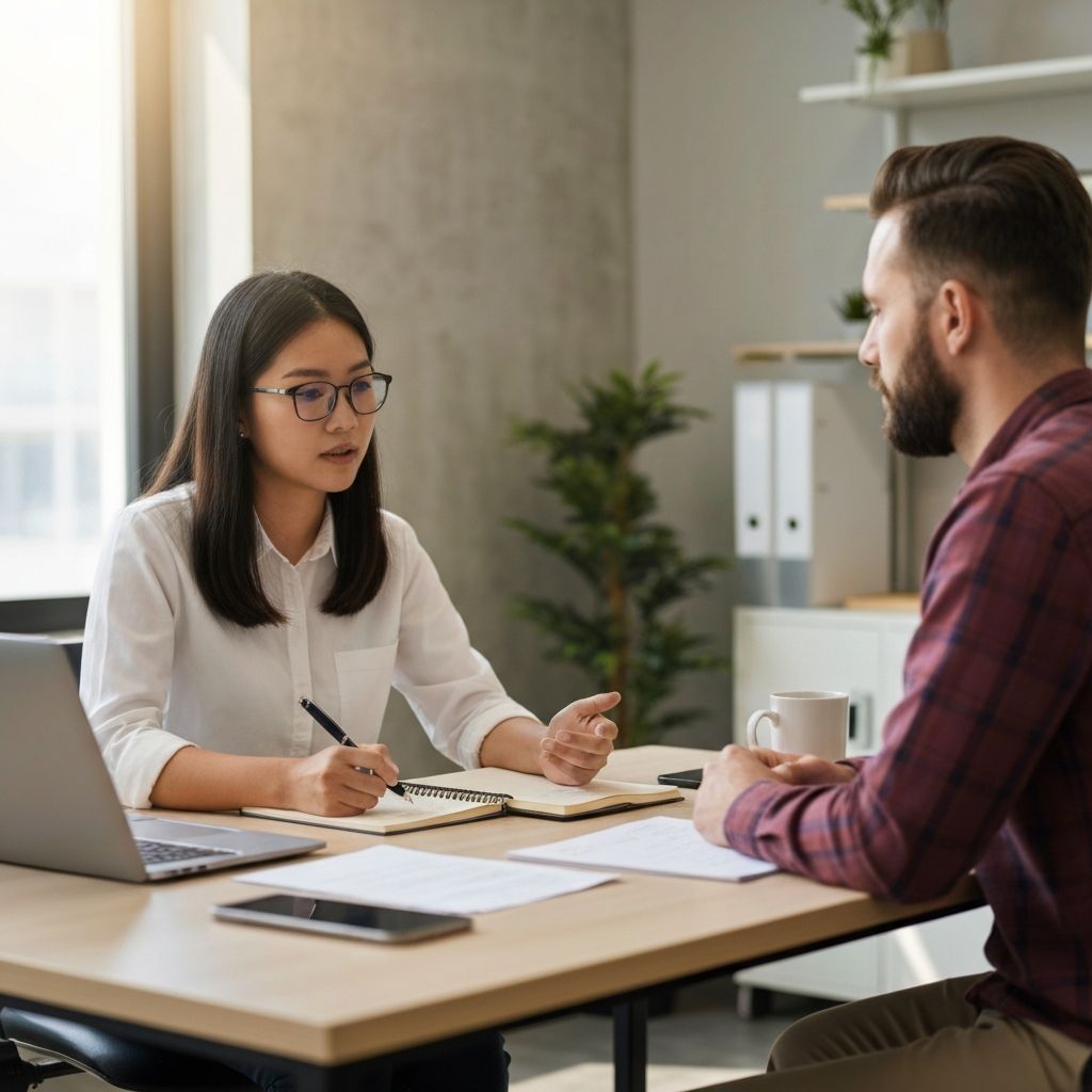 Badacz UX przeprowadzający wywiad z użytkownikiem